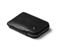 Bellroy Card Pocket (Small Leather Zip Card Holder Wallet, Holds 4-15 Cards, Coin Pouch, Folded Notes) - Black