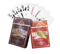 Bells Box Classic Waterproof Plastic Coated Playing Cards - Premium Quality Game Gift - Pack of 2 x Red & Blue (Star & Tile)