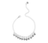 Bells Chain Anklet Bracelet Link Chain for Women Girls Boho Vintage Bell Tassel Drop Huggie Chain Anklets Adjsutable Hyopallergenic Fashion Chic Barefoot Sandal Summer Holiday Bikini Jewelry (Silver)