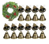 Bells Christmas Decor, 20-Piece Festival Charm Set, Rustic Bell Ornaments for Home, Wreath, Church, Door, Christmas, Wedding, Party, Garden, Outdoor, and Holiday Pet Collar Decoration