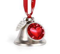 Bells Christmas Decorations Crafts Xmas Tree Hanging Ornaments Hearts Love Printed for Christmas Home Pet Decorations