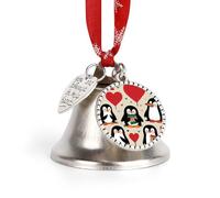 Bells Christmas Decorations Crafts Xmas Tree Hanging Ornaments I Love Penguins Printed for Christmas Home Pet Decorations
