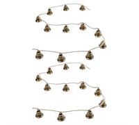 Bells Christmas Garland,Rustic Bells Garland Banner,Vintage Hanging Bell Garlands on String for Christmas Tree Mantle Fireplace and Wall Door Decor