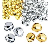 Bells for Crafts, 12mm Small Metal Jingle Bell, 50Pcs Silver & 50Pcs
