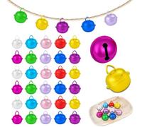 Bells for Crafts, 30Pcs 22mm Mixed Color Jingle Bells, Small Craft Bell for DIY Jewelry Making, Christmas Tree Decorations, Pet Collar Accessories