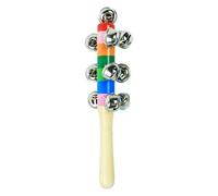 Bells - Fun Musical Learning Toy, Rainbow Design Wooden Handle Bright Colors, Bells + Easy Grip, Certified Smooth Wood Construction, - For Parties,