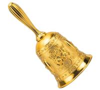Bells Guardian Bell Hand Bell Small Teacher Classroom Dinner Tibetan Bells Meditation Gift for Bedridden Mom for Churchl, Hotel, Christmas and Wedding Service, Reception, Dinner, Library, Pub,(Gold)