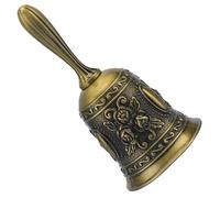 Bells Guardian Bell Hand Bell Small Teacher Classroom Dinner Tibetan Bells Meditation Gift for Bedridden Mom for Churchl, Hotel, Christmas and Wedding Service, Reception, Dinner, Library, Pub,（Bronze）