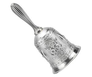 Bells Guardian Bell Hand Bell Small Teacher Classroom Dinner Tibetan Bells Meditation Gift for Bedridden Mom for Churchl, Hotel, Christmas and Wedding Service, Reception, Dinner, Library, Pub,（Silver）