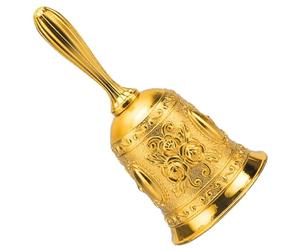 Bells Guardian Bell Hand Bell Small Teacher Classroom Dinner Tibetan Bells Meditation Gift for Bedridden Mom for Churchl, Hotel, Christmas and Wedding Service, Reception, Dinner, Library, Pub,（Gold）