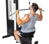 Bells of Steel LAT Pull Down Bar - Commercial and Home Gym - Stainless Steel LAT Pulldown Attachments - Fits LAT Pull Down Machine with Carabiners - 25mm Diameter, 11.7lb Weight LAT Bar