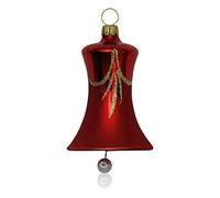 Bells Small Set of 3 Shiny/Matte Red Diameter 5 cm Christmas Tree Ornaments Christmas Decoration Bauble Mouth-Blown and Hand-Decorated Lauscha Glass The Original