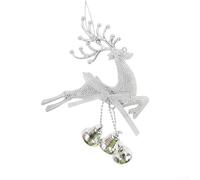 bells， Whimsical PVC Elk Ornament 1Pcs Cute Deer with Bell for Seasonal Festivities(Silver)