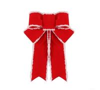 Bells & Whistles Must Have Set of Two Glittering Xmas Bow Decorations on Sale (Red-S)