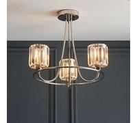 belluno 3 lights semi flush ceiling light in bright nickel