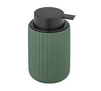 WENKO Badi Liquid Soap Dispenser 0.32 L, Ceramic, Green/Black, 1