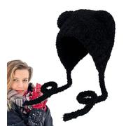 bellv Bear Ears Knit Hat,Bear Hat Adult Beanie with Size - Cute Hat to Keep Warm Wife Girlfriend Daughter