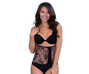Belly Bandit Black Lace Print Couture, Postnatal Maternity Waist Supportive Slimming Belt Shaper Wrapper, Supports While Breastfeeding (XL)
