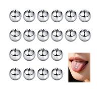 Belly Bar Balls, 20pcs Piercing Balls Stainless Steel Silver Replacement Balls Industrial Piercing Jewellery Externally Threaded for Tongue Eyebrow Nipple Lip Septum Belly Button Piercing (16G 5mm)