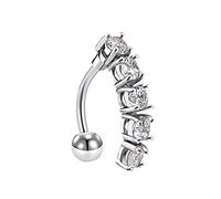 Belly Bars, Stainless Steel Belly Rings,Body Piercing Jewelry,Belly Piercing Navel Bar, Belly Button Rings, Belly Button Bars Hoops, Navel Rings,Belly Button Piercing Body Jewelry (F, One Size)