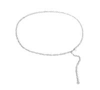 Belly Chain Large, Belly Chain Jewelries for Waist Simple Long Tassel Alloy Adjustable Multi Layer Body Waist Chain for Women Girls (Silver A)