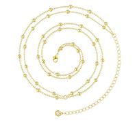 Belly Chain,Waist Beads Gold Body Chains Belt Waterproof Jewellery Women's Adjustable African Belts Jewelry Festival Plus Size Double Golden Trouser Stomach Sexy Chunky Costume 95cm,for Women Lady