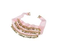 Belly Dance Costume Belt Skirt Hip wrap Outfit Gold Coin Bead Scarf (UK, Alpha, One Size, Regular, Regular, White)