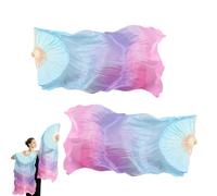 Belly Dance Fans - Faux Silk Fan Veils, 2 Pieces Long Dancing Props, Flowing Performance Fans for Elegant Movement and Visual Effects, Lightweight Handheld Dance Accessories for Practice Choreography
