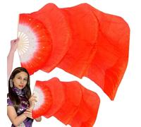 Belly Dance Fans, Silk Fan for Dance, 1.8 Meters Thick Rib Belly Dance Fans, Beautiful Fan Veil for Artists, Foldable Colorful Dance Accessories for Stage and Practice