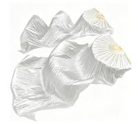 Belly Dance Long Silk-Effect Fan (Left-hand and Right-hand versions) - 180cm faux-silk dance fan with smooth bamboo ribs; suitable for stage performances, celebrations, and gifting.