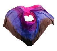 Belly Dance Silk Scarf Silk Veils Real Silk Belly Dance Veil Bellydance Hand Scarf Shawls Belly Dancer Stage Performance Prop Gradient(Color19,300X114cm)