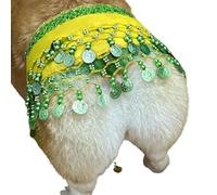 Belly Dancer Skirt for Dogs, Corgi Costume for Dogs, Waist Chain Dog Dancer, Passionate Puppy Shaking Hip Dance Hip Scarf Decoration for Halloween Day,Dog Costume with Sequin Fun Dress Up dog