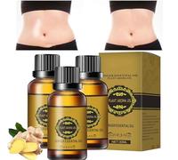 Belly Drainage Ginger Oil,Tummy Ginger Oil,Ginger Massage Oil,Natural Ginger Essential Oil,Natural Lymphatic Drainage Ginger Oil,Skin and Relieve Muscle Soreness (3 Pcs)