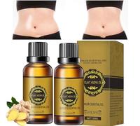 Belly Drainage Ginger Oil,Tummy Ginger Oil,Ginger Massage Oil,Natural Ginger Essential Oil,Natural Lymphatic Drainage Ginger Oil,Skin and Relieve Muscle Soreness (2 Pcs)