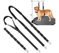 Belly Strap for Dogs - Dog Grooming Loops for Table Arm Extension with Clamp Extension Loop, Bath Restraint No Sitting, Haunch Holder for Small and Medium Dogs, Hair Cutting (Black)