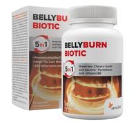 BellyBurn Biotic Capsules with 200 Billion Lactic Acid Bacteria, Bacterial Cultures Supplement with Green Tea, Chicory Root, Pantothenic Acid, and Vitamin B6, 30 Capsules by Sensilab