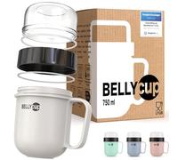 BELLYCUP Cereal Cup To Go - BPA - Your Practical Cereal Cup for Travelling - In Grey, Pink or Blue - Yogurt Porridge Salad Soups Porridge Mug To Go For The Perfect Meal Between grey