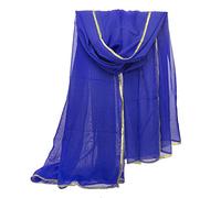 BellyLady Stunning Handmade Chiffon Belly Dance Veil, For Practice-NavyBlue