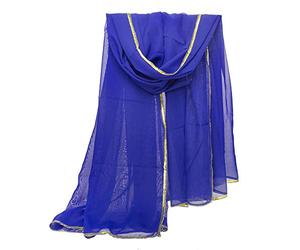 BellyLady Stunning Handmade Chiffon Belly Dance Veil, For Practice-NavyBlue