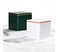 BELLYZONE Tea Storage Tins, 2-Pack 400ml Airtight Canisters, White and Green, for Tea, Coffee, Herbs