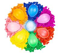Belmalia 1000 Water Balloons Water Bombs with Filling Aid Attachment, multicoloured, easy to fill