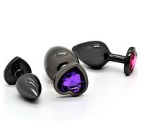Belmalia 3X Butt Plug Set Metal | Heart Shaped Anal Plug with Diamond | Size S+M+L