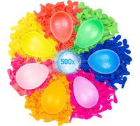 Belmalia 500 Water Balloons Water Bombs with Filling Aid Attachment, multicoloured, easy to fill