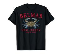 Belmar New Jersey Blue Claw Crab Since 1665 Red Letters Value Graphic T-Shirt