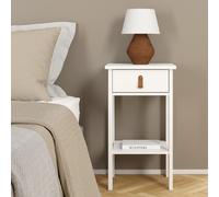 belmar wooden bedside cabinet with 1 drawer in white