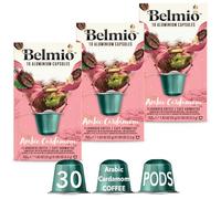 Belmio Arabic Cardamom Flavour Aluminium Nespresso Original Compatible Coffee Pods Rainforest Alliance Certified 30 Capsules (3 x 10 packs) Espresso with the Spiced Aroma & Essence of Sweet Cardamom