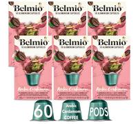 Belmio Arabic Cardamom Flavour Aluminium Nespresso Original Compatible Coffee Pods Rainforest Alliance Certified 60 Capsules (6 x 10 packs) Espresso with the Spiced Aroma & Essence of Sweet Cardamom