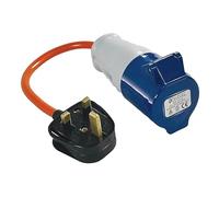 Belmont Leisure Electric Hook Up 13A Plug to 16A Socket Adaptor Fly Lead for Caravan Motorhome Campervan Camping Power Connection with UK 13Amp Mains Plug and 16Amp Hook Up Socket
