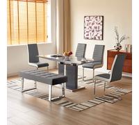 belmonte grey dining table small 4 symphony grey chairs bench