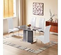 belmonte grey extending dining table small 4 vesta white chairs